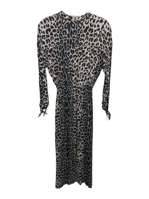 All Saints Size S Black & Beige No Fabric Tag Leopard Print 3/4 Sleeve Dress Black & Beige / S