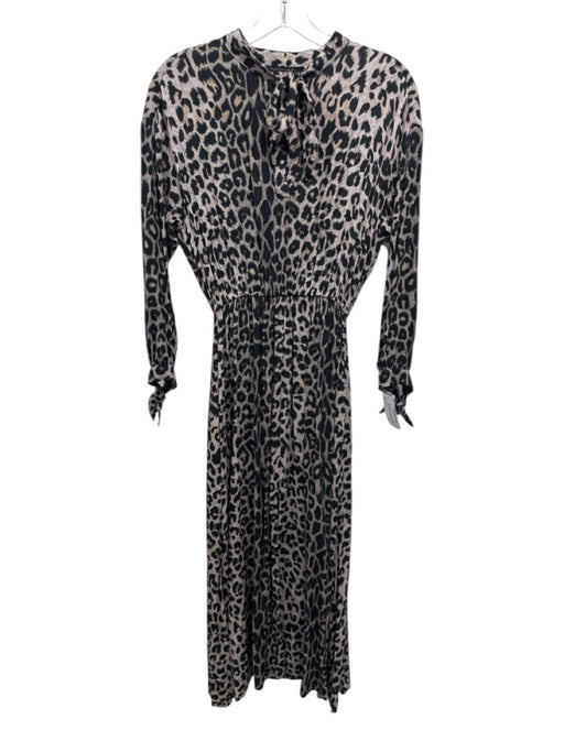 All Saints Size S Black & Beige No Fabric Tag Leopard Print 3/4 Sleeve Dress Black & Beige / S