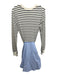 Veronica Beard Jeans Size M White, Navy & Blue Cotton Striped Long Sleeve Dress White, Navy & Blue / M