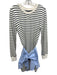 Veronica Beard Jeans Size M White, Navy & Blue Cotton Striped Long Sleeve Dress White, Navy & Blue / M