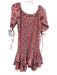 Love Shack Fancy Size M Pink Cotton Floral Off Shoulder 3/4 Sleeve Dress Pink / M