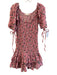 Love Shack Fancy Size M Pink Cotton Floral Off Shoulder 3/4 Sleeve Dress Pink / M