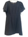 J Crew Size 10P Black Cotton Short Sleeve Back Zip Key Hole back Dress Black / 10P