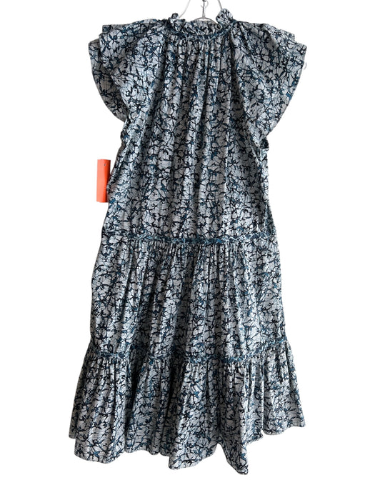 Veronica Beard Size 4 Blue Cotton Short Sleeve Abstract Print V Neck Dress Blue / 4
