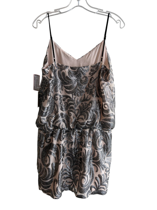 1. State Size M Silver Polyester Sequin Shape Spaghetti Strap V Neck Dress Silver / M