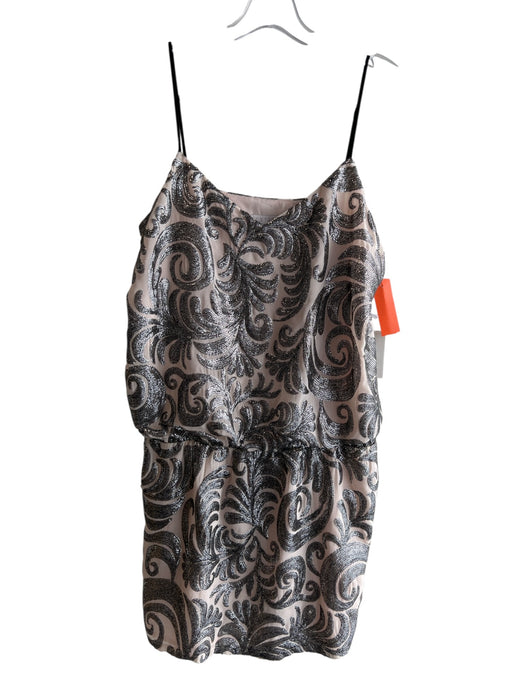 1. State Size M Silver Polyester Sequin Shape Spaghetti Strap V Neck Dress Silver / M