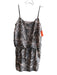 1. State Size M Silver Polyester Sequin Shape Spaghetti Strap V Neck Dress Silver / M