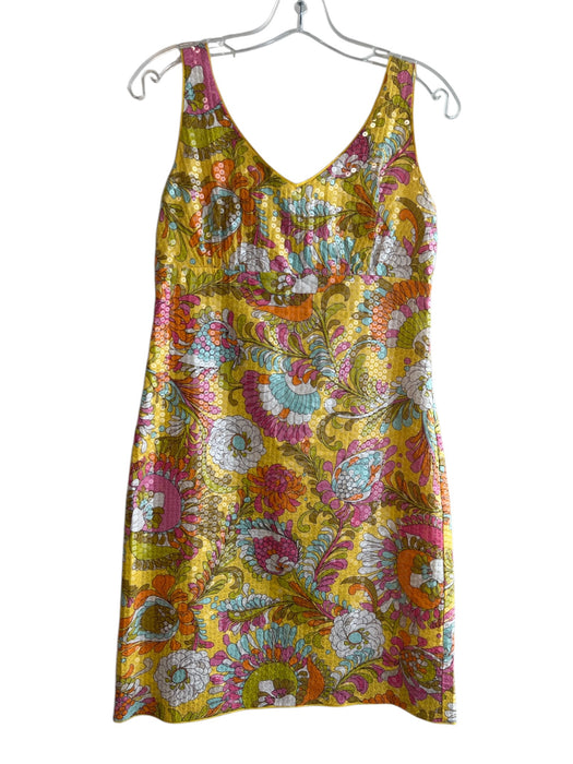 Kate Spade Size 6 Yellow, Pink & Multi Cotton Lined Spangles Floral Dress Yellow, Pink & Multi / 6