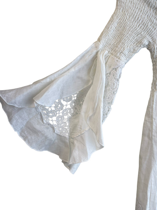 Temptation Positano Size XS White Cotton Half Lined lace accent Dress White / XS