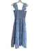 J.Marie Size Small blue and white Polyester Square Neck Abstract Print Dress blue and white / Small