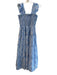 J.Marie Size Small blue and white Polyester Square Neck Abstract Print Dress blue and white / Small