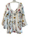 Sancia Size M White & Multi Tencel & Linen Long Sleeve Floral Print Dress White & Multi / M