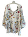 Sancia Size M White & Multi Tencel & Linen Long Sleeve Floral Print Dress White & Multi / M