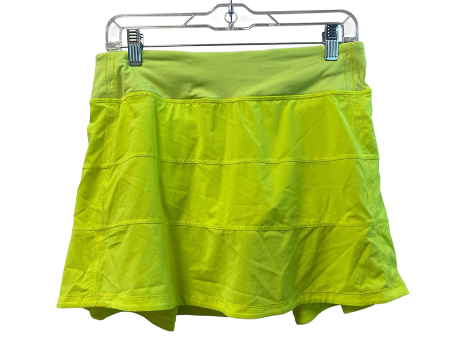 Lululemon Size 6 Neon Yellow Polyester Elastic Waist solid color Skort Skirt Neon Yellow / 6