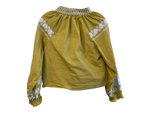 Julia Amory Size M Dijon Mustard Yellow Cotton Long Sleeve Embroidered Short Set Dijon Mustard Yellow / M