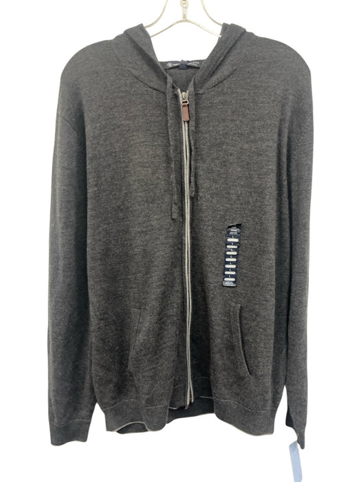 Hart Schaffner & Marx NWT Size L Dark Gray Wool Solid Zipper Men's Jacket Dark Gray / L