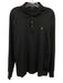 Polo Size L Black Cotton Solid Polo Men's Long Sleeve Shirt Black / L