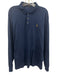 Polo Size L Navy Blue Cotton Solid Polo Men's Long Sleeve Shirt Navy Blue / L