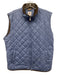 Peter Millar Size L Blue & Brown Polyethylene Solid Quilted Zipper Men's Vest Blue & Brown / L