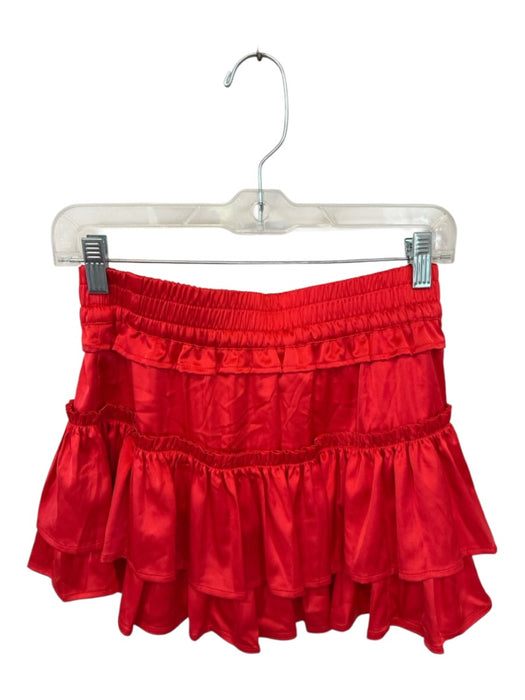 Cake for Dinner Size S Red Polyester Drawstring Ruffles Mini Skort Red / S