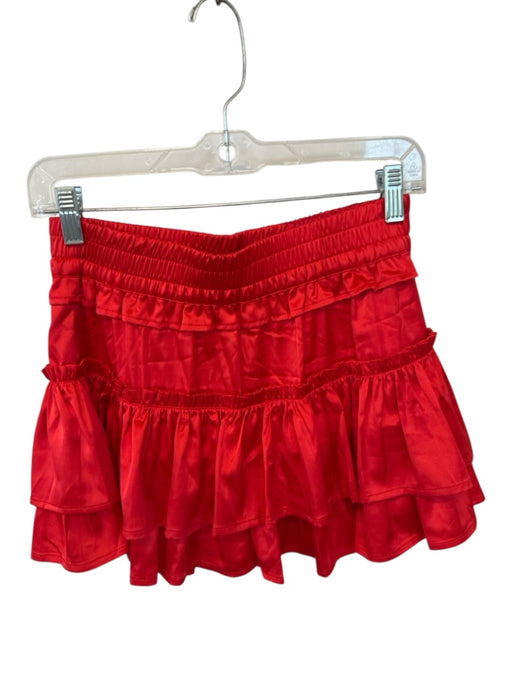 Cake for Dinner Size S Red Polyester Drawstring Ruffles Mini Skort Red / S