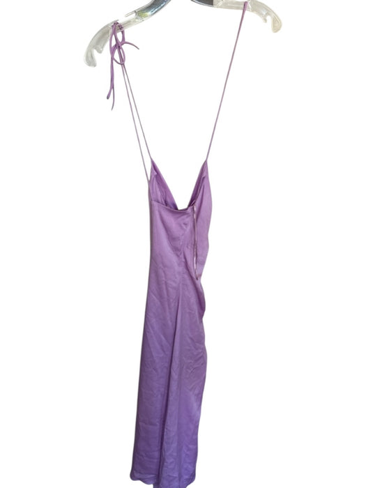 Sandro Size 36 Purple Polyester Halter Neck Drawstring front Low Back Maxi Dress Purple / 36