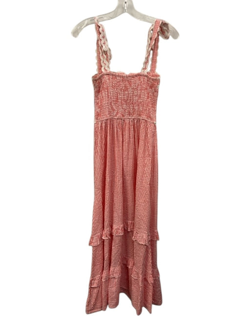 Chakeris Charleston Size XS Pink & White Cotton Gingham Tiered ric rac Dress Pink & White / XS