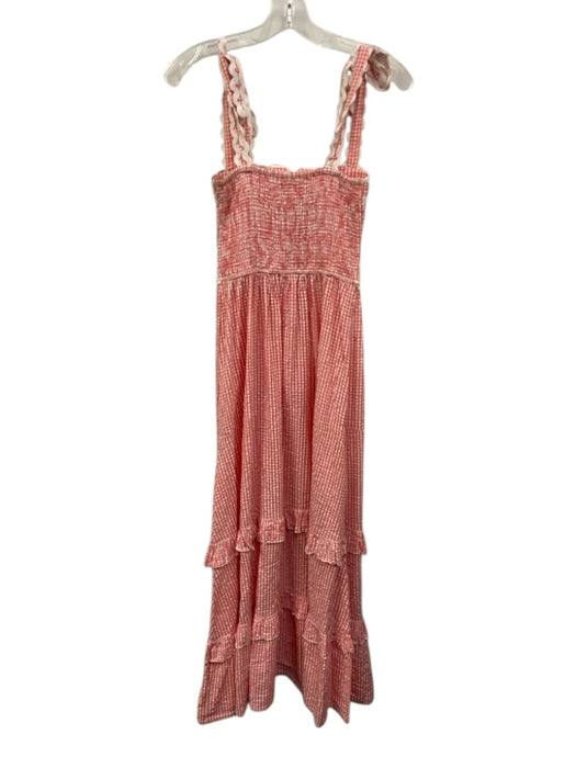 Chakeris Charleston Size XS Pink & White Cotton Gingham Tiered ric rac Dress Pink & White / XS