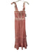 Chakeris Charleston Size XS Pink & White Cotton Gingham Tiered ric rac Dress Pink & White / XS