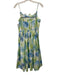 Innovare Denim Size S Blue, White, Green Botanical 3D applique Midi Dress Blue, White, Green / S