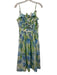 Innovare Denim Size S Blue, White, Green Botanical 3D applique Midi Dress Blue, White, Green / S