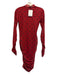 Reformation Size XS Red & Black Polyester Blend Mesh Polka Dot Ruched Mini Dress Red & Black / XS