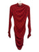 Reformation Size XS Red & Black Polyester Blend Mesh Polka Dot Ruched Mini Dress Red & Black / XS