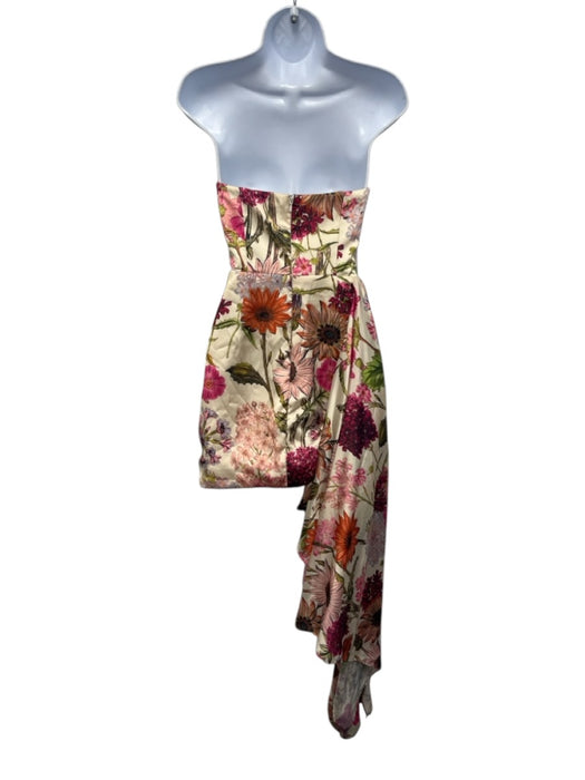 Katie May Size XS Beige, Pink, Multi Floral Draped Mini Dress Beige, Pink, Multi / XS