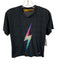Aviator Nation Size S Gray & multi Cotton Blend Ombre Lightning Bolt Cropped Top Gray & multi / S