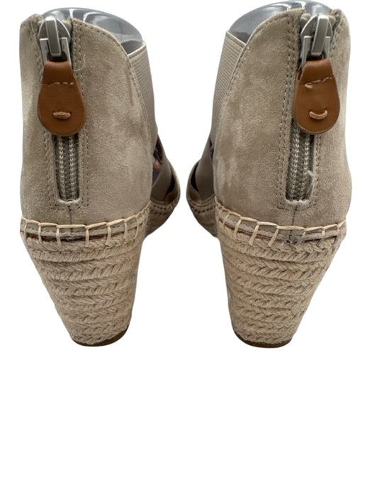 Gentle Souls Shoe Size 8.5 Taupe Leather Upper open toe Strappy Wedge Espadrille Taupe / 8.5