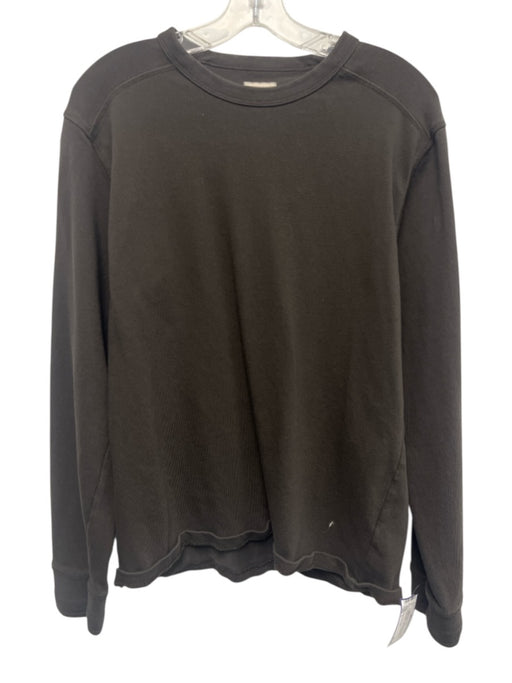 Flint and Tinder Size L Faded Black Cotton Blend Solid Crew Long Sleeve Shirt Faded Black / L