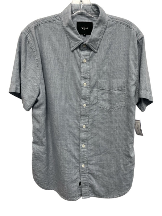 Rails Size M Blue Cotton Blend Solid Button Up front pocket Men's Short Sleeve Blue / M