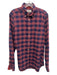 Barbour Size M Navy & Red Cotton Blend Plaid Button Up Flannel Long Sleeve Shirt Navy & Red / M
