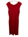 Ralph Lauren Size 12 Red Viscose Blend V Neck Sleeveless Below knee Dress Red / 12