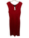 Ralph Lauren Size 12 Red Viscose Blend V Neck Sleeveless Below knee Dress Red / 12