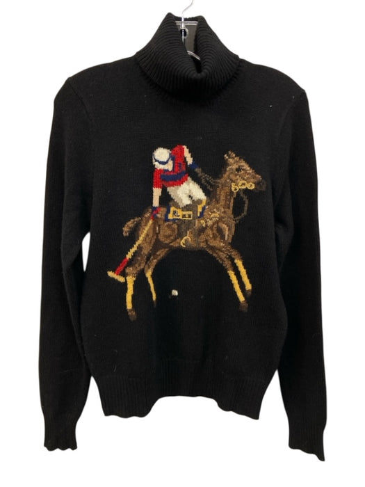 Ralph Lauren Blue Size L Black, Brown, Red Wool & Cashmere Turtleneck Sweater Black, Brown, Red / L