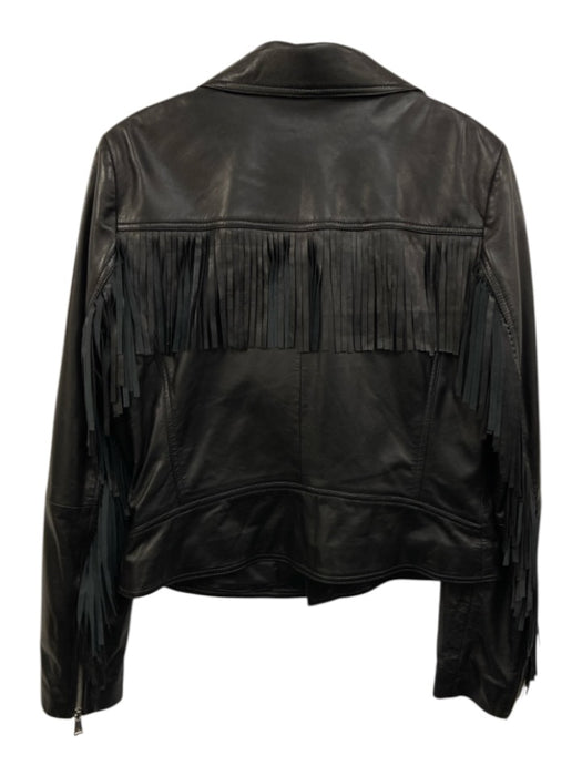 Lauren Ralph Lauren Size M / 10 Black Lamb leather Zip Up Moto Jacket Black / M / 10