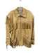 M. Julian Adventures Size L Yellow Beige Deerskin Leather Fringe Collar Jacket Yellow Beige / L