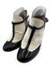 Valentino Shoe Size 39.5 Black Patent Leather T Strap Almond Toe Pumps Black / 39.5