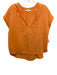 XiRENA Size XS Orange Cotton Gauze curved hem Button Cap Sleeve Top Orange / XS