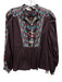 Sea New York Size XS Brown, Blue, & Red Cotton Long puff sleeve Embroidered Top Brown, Blue, & Red / XS