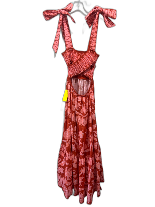 Omika Size XS red, pink, multi Cotton & Linen Sleeveless Tie Shoulder Dress red, pink, multi / XS