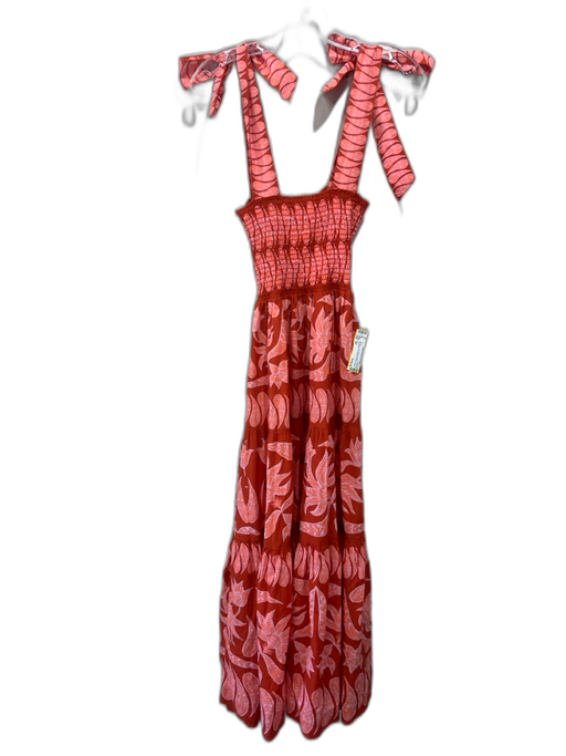 Omika Size XS red, pink, multi Cotton & Linen Sleeveless Tie Shoulder Dress red, pink, multi / XS