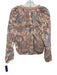 Caballero Size M Beige, Blue, Green Tencel & Linen Pintuck Floral Tie Neck Top Beige, Blue, Green / M